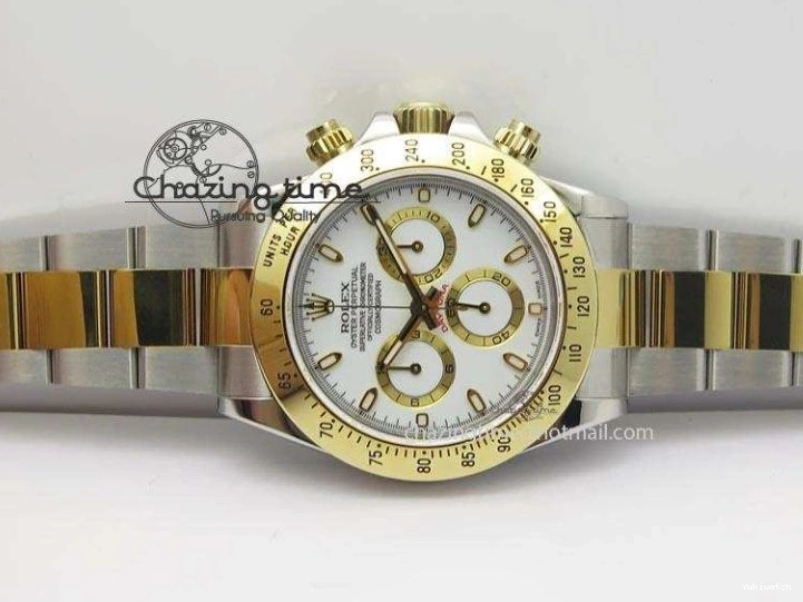 YG Bracelet Dial On Edition JF Daytona A7750 YG Best SS SS 116523 White 0106